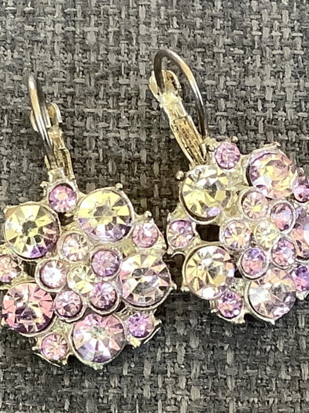Silver Toned CZ Rhinestone Earrings